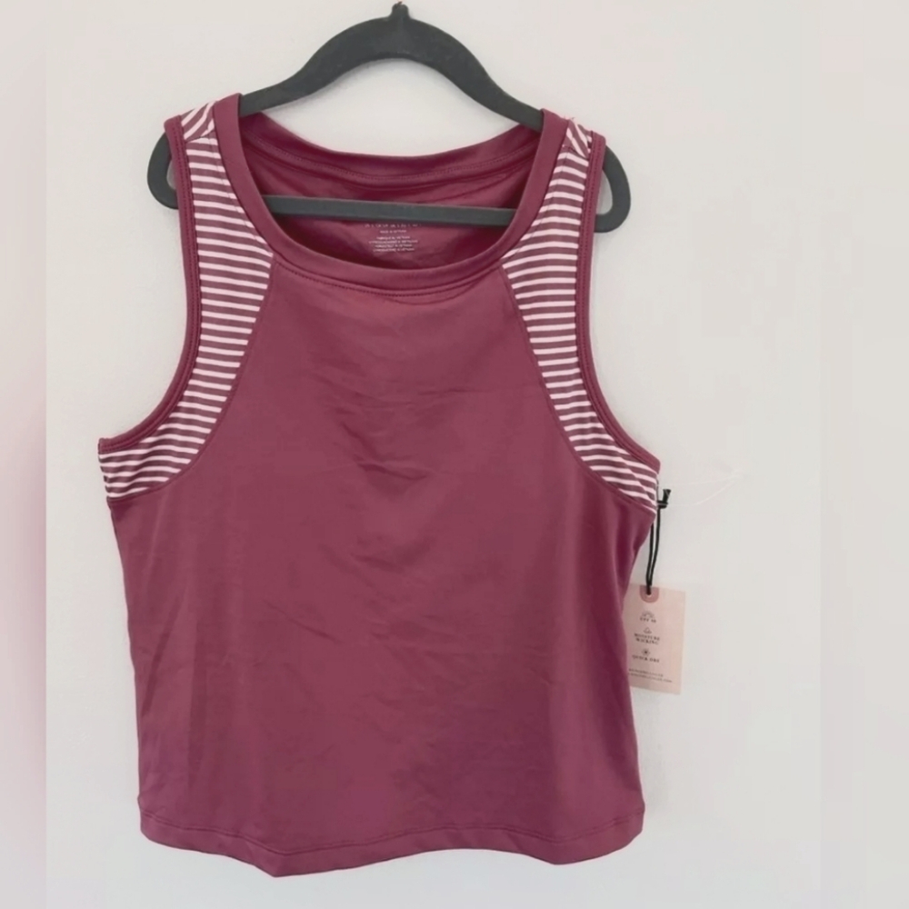 Sincerely Jules Golf & Tennis Pink with White Stripes Tank Top NWT Size Small